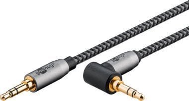 Kabel Goobay Kabel połączeniowy audio AUX, 3,5 mm stereo, 90, 5 m, Sharkskin Grey - Długość kabla 5 m