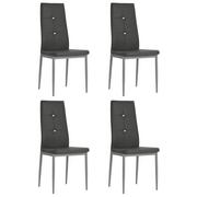Krzesła - vidaXL Krzesła ze sztucznej skóry, 4 szt., 43 x 43,5 x 96 cm, szare - miniaturka - grafika 1