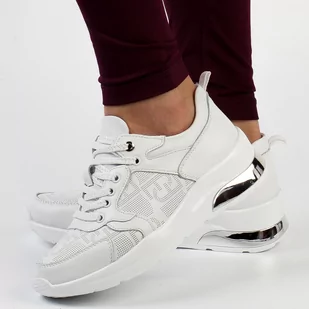 S.BARSKI Białe skórzane sneakersy damskie S.BARSKI 22241 - Sneakersy damskie - miniaturka - grafika 1