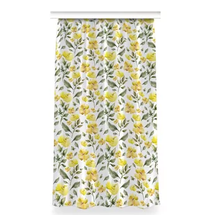 Gotowa zasłona na taśmę wzór 150x280 Żółte kwiaty, Fabricsy - Zasłony - miniaturka - grafika 1