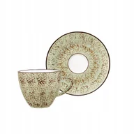 Filiżanki - Filiżanka do herbaty kawy porcelanowa pistacjowa 300ml i spodek 15cm Wilmax - miniaturka - grafika 1