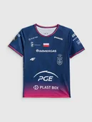 Koszulki dla dziewczynek - 4F Koszulka meczowa replika wyjazdowa z sezonu 2025/26 dziecięca 4F x Projekt Warszawa - granatowa 98/104 - miniaturka - grafika 1