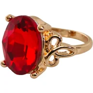 Pierścionki - Złoty Pierścionek z Cyrkonią Duża Cyrkonia Kamień Stal Chirurgiczna Vintage - miniaturka - grafika 1