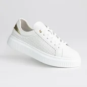 Półbuty damskie - Półbuty damskie skóra naturalna ażurek GOODIN GD-XF-175 białe lekkie 40 - miniaturka - grafika 1