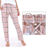 Piżamy damskie - CORNETTE Spodnie Piżamowe Damskie 690/42 Bawełniane Beżowe Rozmiar XL - miniaturka - grafika 1