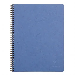 Clairefontaine 782524C spiralna torba na notebooka wiekowa 160 stron odpinana i perforowana 4 otwory 22,5 x 29,7 cm 90 g małe kwadraty błyszcząca okładka na karty skóra ziarno niebieski 782524C - Notesy i bloczki - miniaturka - grafika 2
