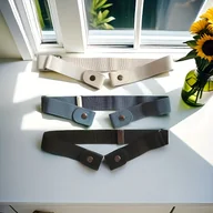 Paski - TEMU Zestaw 3 uniseksowych pasków - Czarny + Biały + Niebieski - Elastyczne dopasowanie, minimalistyczny design, metalowe zapięcie na - Idealne do - miniaturka - grafika 1