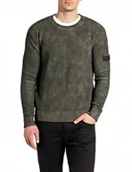 Swetry męskie - Replay sweter męski, 010 szary, XL - miniaturka - grafika 1