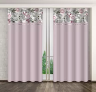 Zasłony - Zasłona Gotowa Na Żabki, 160X250, Różowa W Kwiaty, Zmk-051 - miniaturka - grafika 1