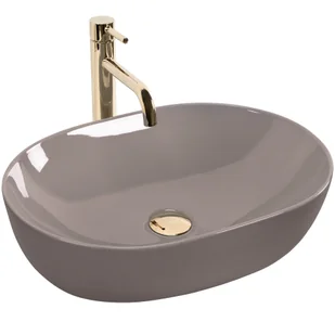 Rea Umywalka nablatowa Rea Lisa Beige Shiny - Umywalki - miniaturka - grafika 1