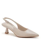 Czółenka - C'M Czółenka w kolorze beżowym - miniaturka - grafika 1