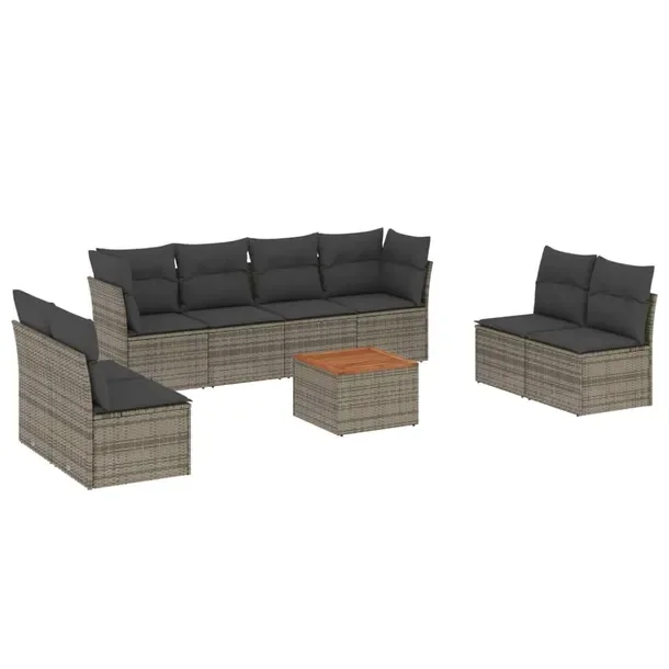 Zestaw wypoczynkowy ogrodowy rattan PE szary 62x62x69cm