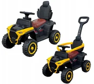 Pojazdy elektryczne dla dzieci - QUAD NA AKUMULATOR MOTOR JEŹDZIK 2w1 DASZEK PRZECIWSŁONECZNY JAKOŚĆ ŻÓŁTY - miniaturka - grafika 1