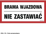 Tablice BHP - SIGNPROJECT NC041 - Brama wjazdowa nie zastawiać 600x300 - miniaturka - grafika 1