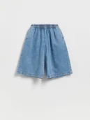 Spodnie i spodenki dla dziewczynek - Reserved - Jeansowe bermudy - niebieski - miniaturka - grafika 1