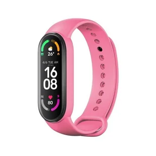 OEM Pasek / opaska silikonowa do smart band Xiaomi mi band 5 / 6 / 7 różowa (06) - Akcesoria do smartwatchy - miniaturka - grafika 1