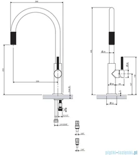 Omnires Switch bateria kuchenna do podłączenia zestawu filtrującego złota SW9057GL | - Baterie umywalkowe - miniaturka - grafika 2