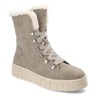 Botki damskie - Szare Botki Rieker Wygodne Ocieplane Buty Damskie - miniaturka - grafika 1