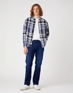 Koszule męskie - Wrangler 1 Pkt Shirt Męska Koszula W Kratę Długi Rękaw Stone Wash W5D6Cnx4Q-4Xl - miniaturka - grafika 1