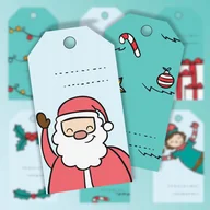 Notesy i bloczki - NAKLEJKI ŚWIĄTECZNE NA ŚWIĘTA OZDOBY PREZENTY SAMOPRZYLEPNE - 6 Naklejek - miniaturka - grafika 1