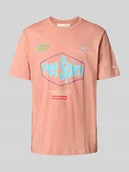 Koszulki męskie - T-shirt z detalami z logo - miniaturka - grafika 1