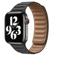 Akcesoria do smartwatchy - Pasek skórzany opaska do Apple Watch 7 45mm (Czarny) - miniaturka - grafika 1