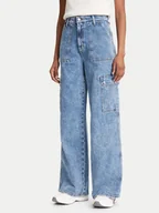 Spodnie damskie - Tommy Jeans Jeansy Claire DW0DW20479 Niebieski Wide Leg - miniaturka - grafika 1