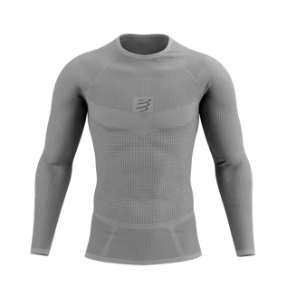 Koszulki sportowe męskie - COMPRESSPORT Koszulka termoaktywna męska ON/OFF BASE LAYER LS TOP szara - grafika 1