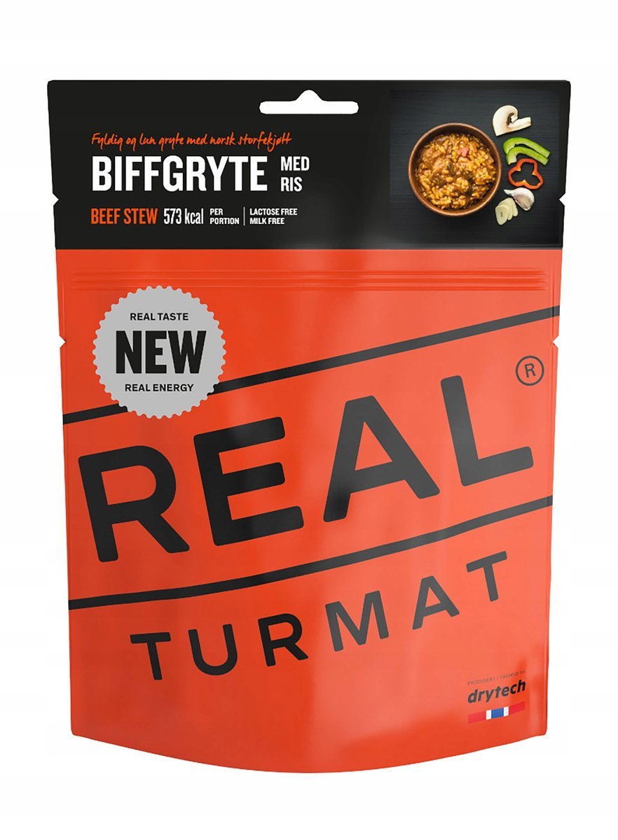 Real Turmat Gulasz Wołowy Z Ryżem prawdziwy liofilizowany obiad