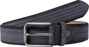 BRAX Męski pasek skórzany Haka w jodełkę z wytłoczonym paskiem, szary, 105 - Paski - miniaturka - grafika 1