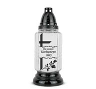 Lampiony i znicze - Znicz Kochanemu Tacie 28 cm Biały DP737 Znicz z Dedykacją z Wkładem Wymiennym - miniaturka - grafika 1