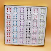 Inne - 108 Par Zestaw Małych Kolczyków Sztyfty Cyrkonie Inkrustowane Prosty Styl Rekreacyjny Duży Zestaw Kolczyków Prezent Dla Kobiet - miniaturka - grafika 1