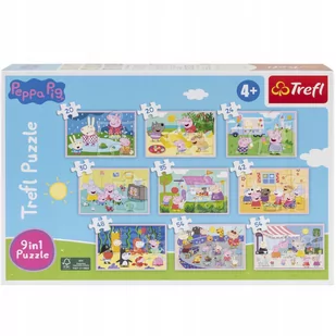 Puzzle Trefl 9w1 327 szt. Świnka Peppa zestaw 9 układanek - Puzzle - miniaturka - grafika 1
