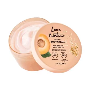 Pielęgnujący krem do ciała Love Nature  z organicznym owsem i morelą - Balsamy i kremy do ciała - miniaturka - grafika 1