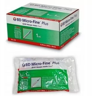 Becton Dickinson Strzykawki insulinowe zespolone z igłą BD Micro-Fine Plus - 100 szt - Sprzęt ratunkowy - miniaturka - grafika 1
