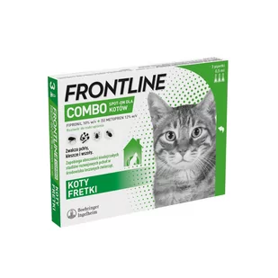Frontline Combo Spot-on dla kotów  - 6 pipet x 0,5 ml - Pozostałe akcesoria dla kotów - miniaturka - grafika 1