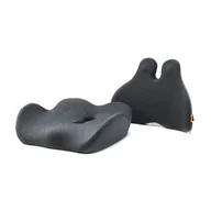 Podnóżki, podpórki, podkładki - Zestaw poduszka lędźwiowa i poduszka siedziska, ergonomiczna, antracytowy, pianka z efektem pamięci, Powerton - miniaturka - grafika 1