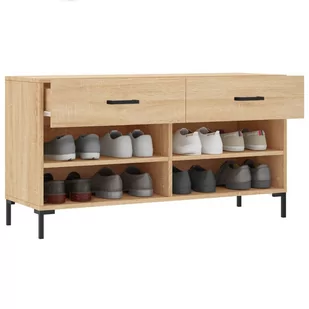 Ławka z miejscem na buty, dąb sonoma, 102x35x55 cm Lumarko! - Szafki na buty - miniaturka - grafika 4