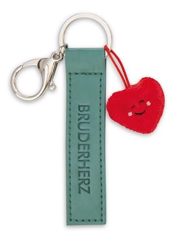 NICI 62010 breloczek do kluczy z serduszkiem ze sztucznej skóry 10 cm z zielonym towarzyszem w kształcie serca do plecaka lub torby, uchwyt na klucze dla małych i dużych 62010