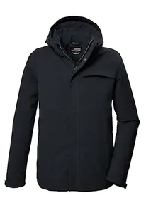 killtec Męska kurtka funkcyjna/kurtka outdoorowa z odpinanym kapturem KOW 5 MN JCKT, czarna, 4XL, 41844-000 - Kurtki męskie - miniaturka - grafika 1