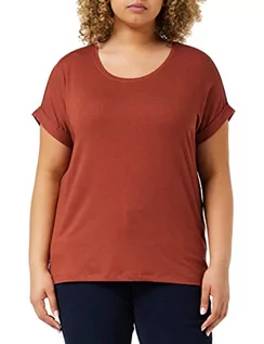 Koszulki i topy damskie - ONLY Onlmoster damski jednokolorowy T-shirt basic, okrągły dekolt, krótki rękaw, top, henna, M - grafika 1