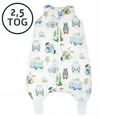 Śpiworki dla dzieci - CAŁOROCZNY ŚPIWOREK Z NOGAWKAMI 56-68 XS 2,5 TOG BAWEŁNA100% PRODUKT POLSKI - miniaturka - grafika 1