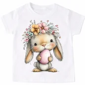 Koszulki dla dziewczynek - Koszulka z zajączkiem królikiem dla dziecka - wzór królicek99-16 - miniaturka - grafika 1