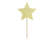 Dekoracje i nakrycia stołu na imprezę - PartyDeco Szpilki drewniane "Gwiazdki", złoty, 11,5 cm, 6 szt KPM19-019B - miniaturka - grafika 1