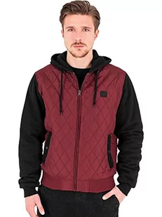 Urban Classics Męska bluza z kapturem z kapturem Diamond Quilt Jacket, Streetwear pikowana kurtka dla mężczyzn, burgund/czarny, S - Kurtki męskie - miniaturka - grafika 1