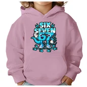 Bluzy dla dziewczynek - BLUZA DZIECIĘCA Z KAPTUREM 67 SIX SEVEN KLOCKI VIRAL 146-152 PREZENT - miniaturka - grafika 1