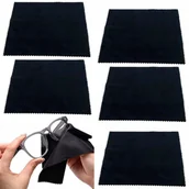 Akcesoria do okularów - Czarna Ściereczka Z Mikrofibry Szmatka Okularów, 5 Szt. - miniaturka - grafika 1