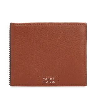 Duży Portfel Męski Tommy Hilfiger Th Prem Leather Flap & Coin AM0AM12189 Brązowy - Portfele - miniaturka - grafika 1