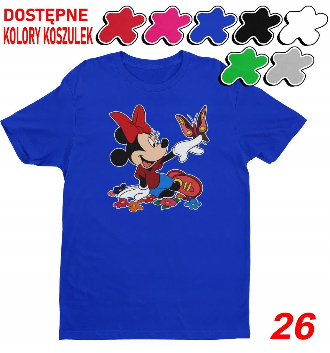 Dziecięca Koszulka Z Nadrukiem Duży Wybór Myszka Miki Różne -L 146-152