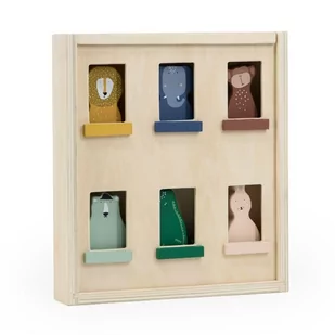 Zwierzęta drewniany piętrowy domek - Figurki dla dzieci - miniaturka - grafika 1